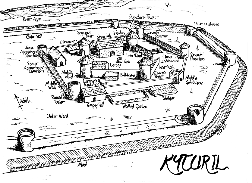 Map of Kyturil, the school in Death and Magic